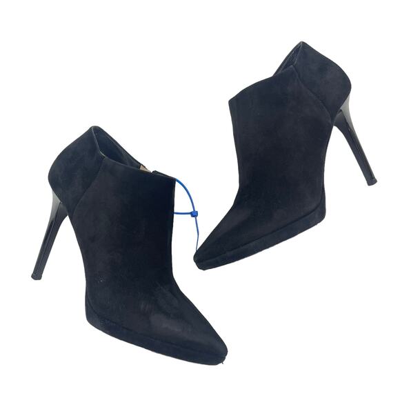 Jimmy Choo Ren 100 Pointed Toe Suede Ankle Boots Black Size 39 - Picture 5 of 12